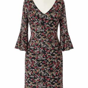 Allison Brittney Black Floral Midi Dress